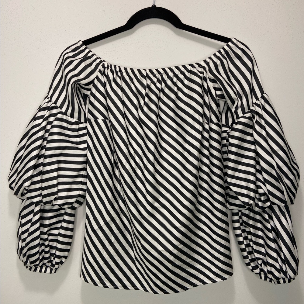 Petersyn Lilly Off Shoulder Striped Blouse